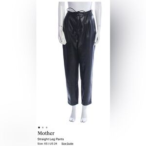 MOTHER Black Faux Leather Straight Leg Pants